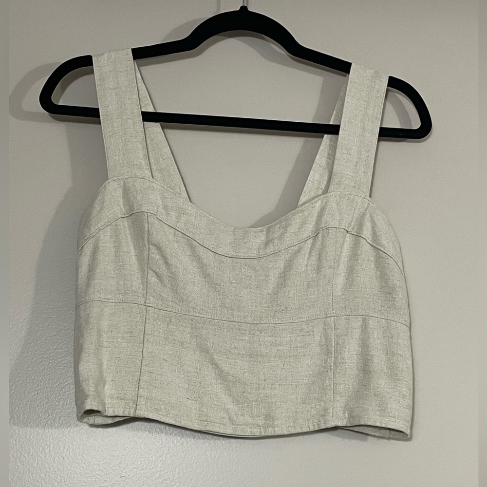 A&F cropped linen corset style tank, sz S